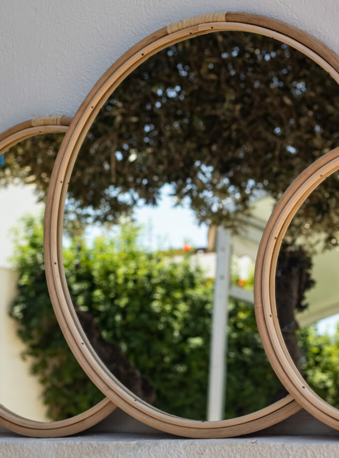 MIROIR ROND EN ROTIN